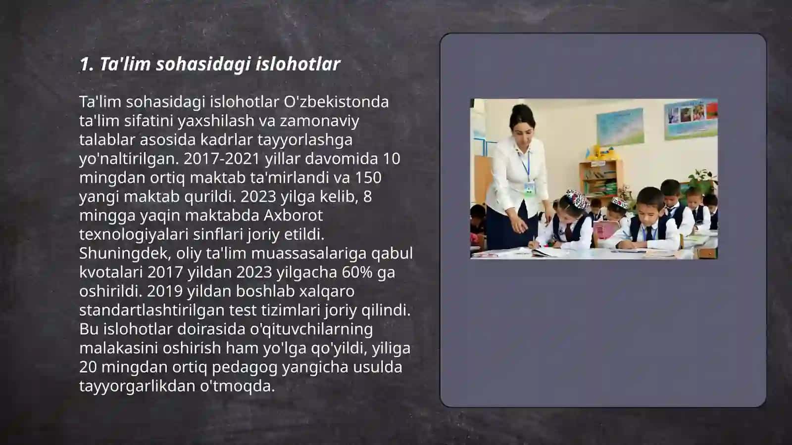 Ta'lim sohasidagi islohotlar 3