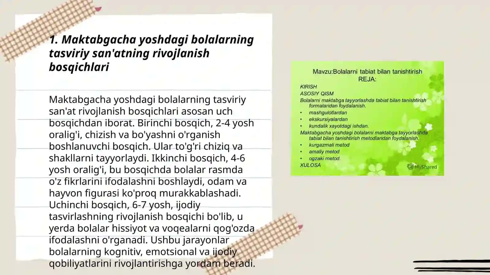 Maktabgacha yoshdagi bolalarni tasviriy faoliyatlarining oʻziga xos xususiyatlari 3
