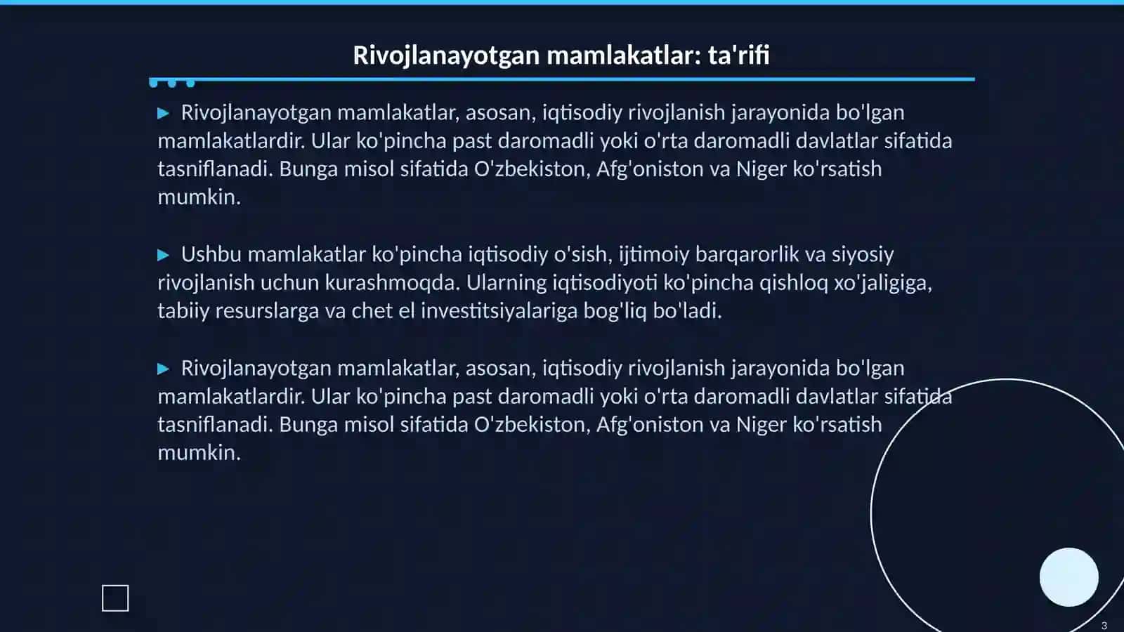 Rivojlanayotgan mamlakatlar 3