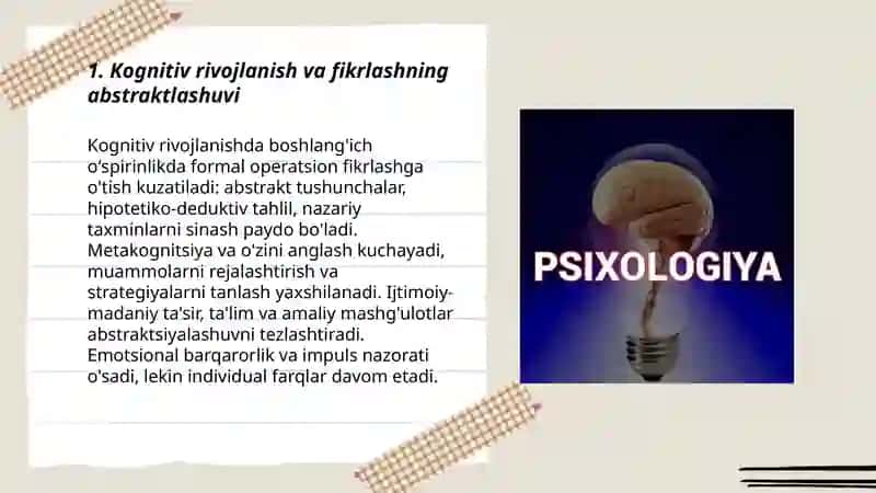 Ilk oʻspirinlik va yoshlik davrida pisixik rivojlanish xususiyatlari 3