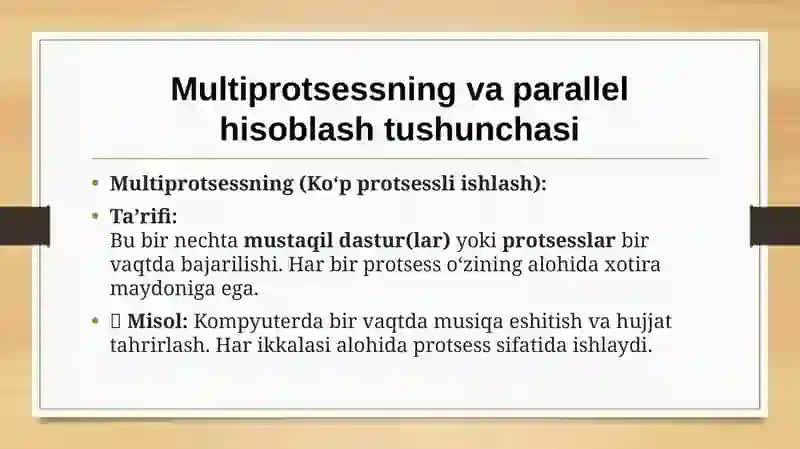 Multiprotsessning va parallel hisoblash 3