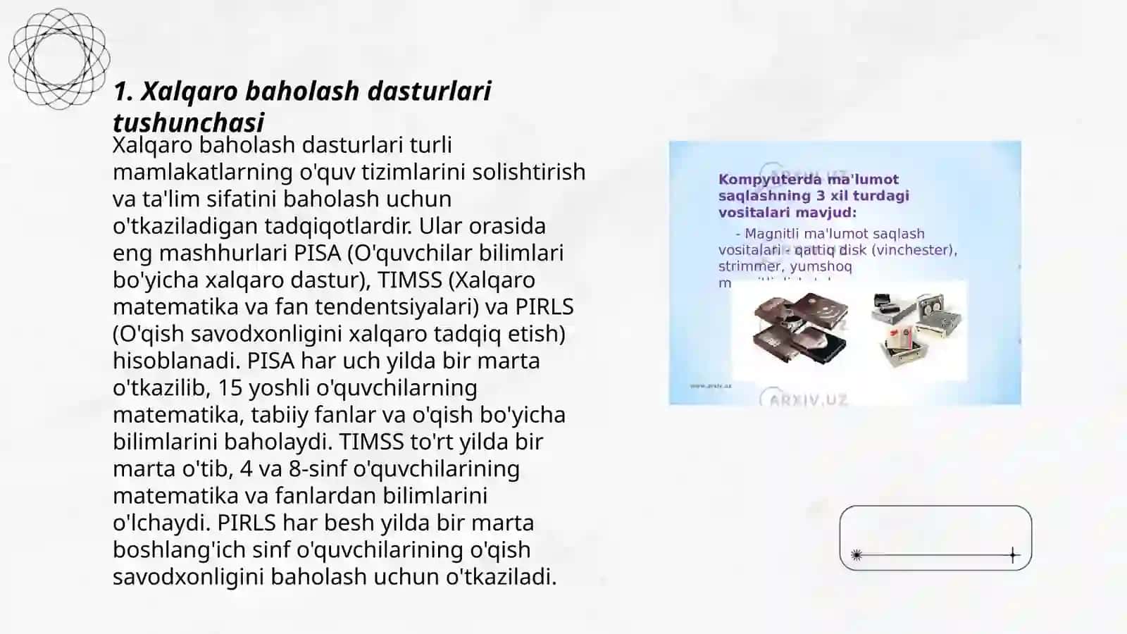 Xalqaro baholash dasturlari talablari asosida taʼlimning shakl, metod va vositalari yordamida oʻquvchilar kompetensiyalarini shakllantirish 3