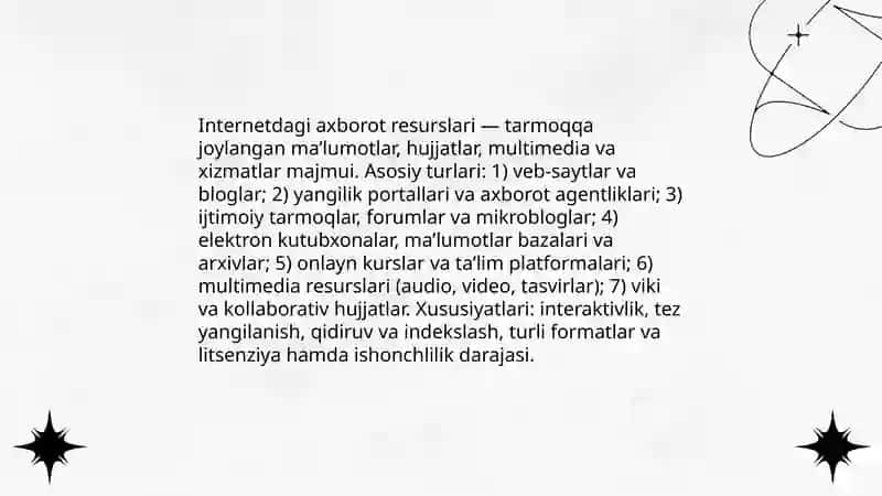 Internetdagi axborot resurslar, Axborotli-psixologik ta’sir manbalari, Neyrolingvistik dasturlash tushunchasi va ularning inson hayotidagi ahamiayti, o‘rni, ta’sir oqibatlari 3