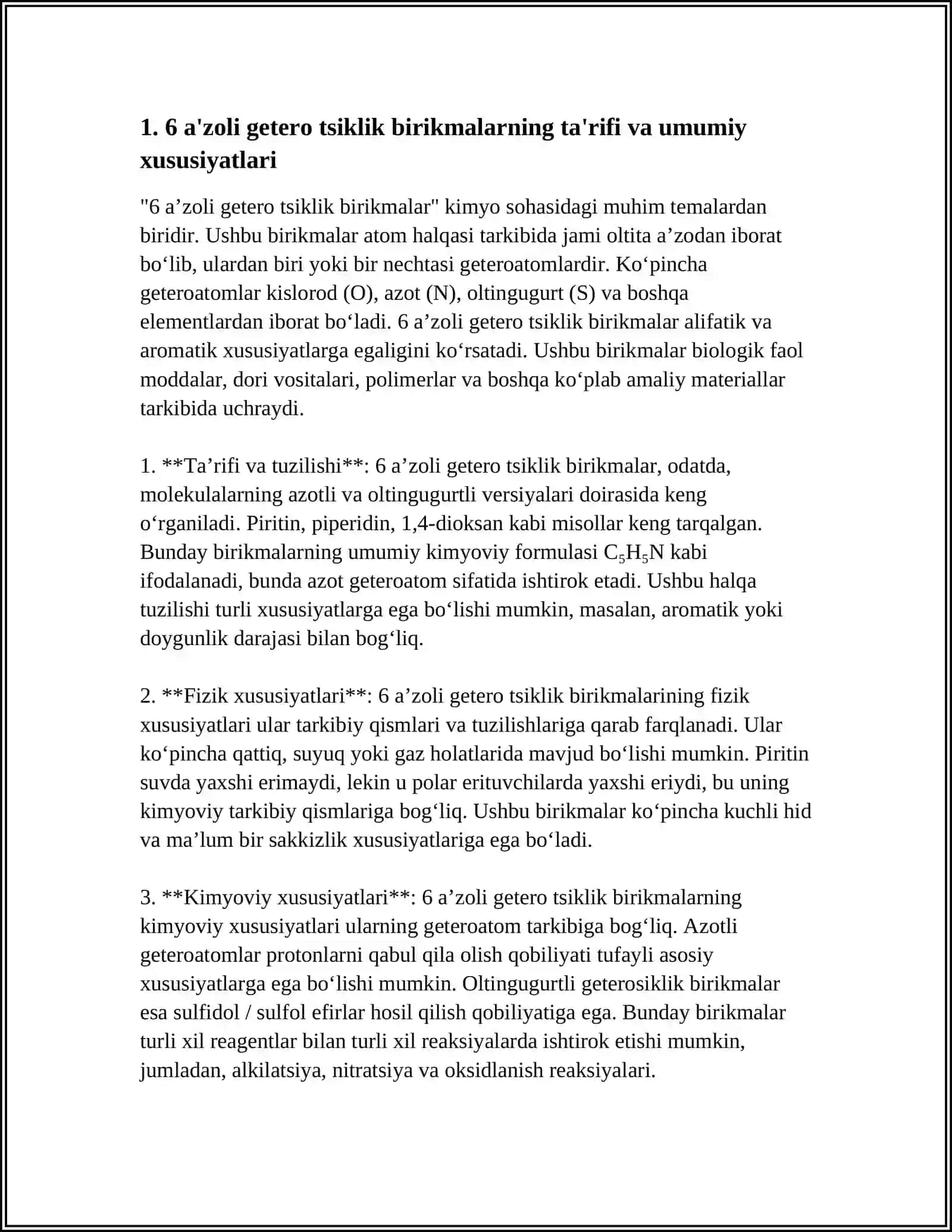 6 A'zoli Getero Tsiklik Birikmalar 3