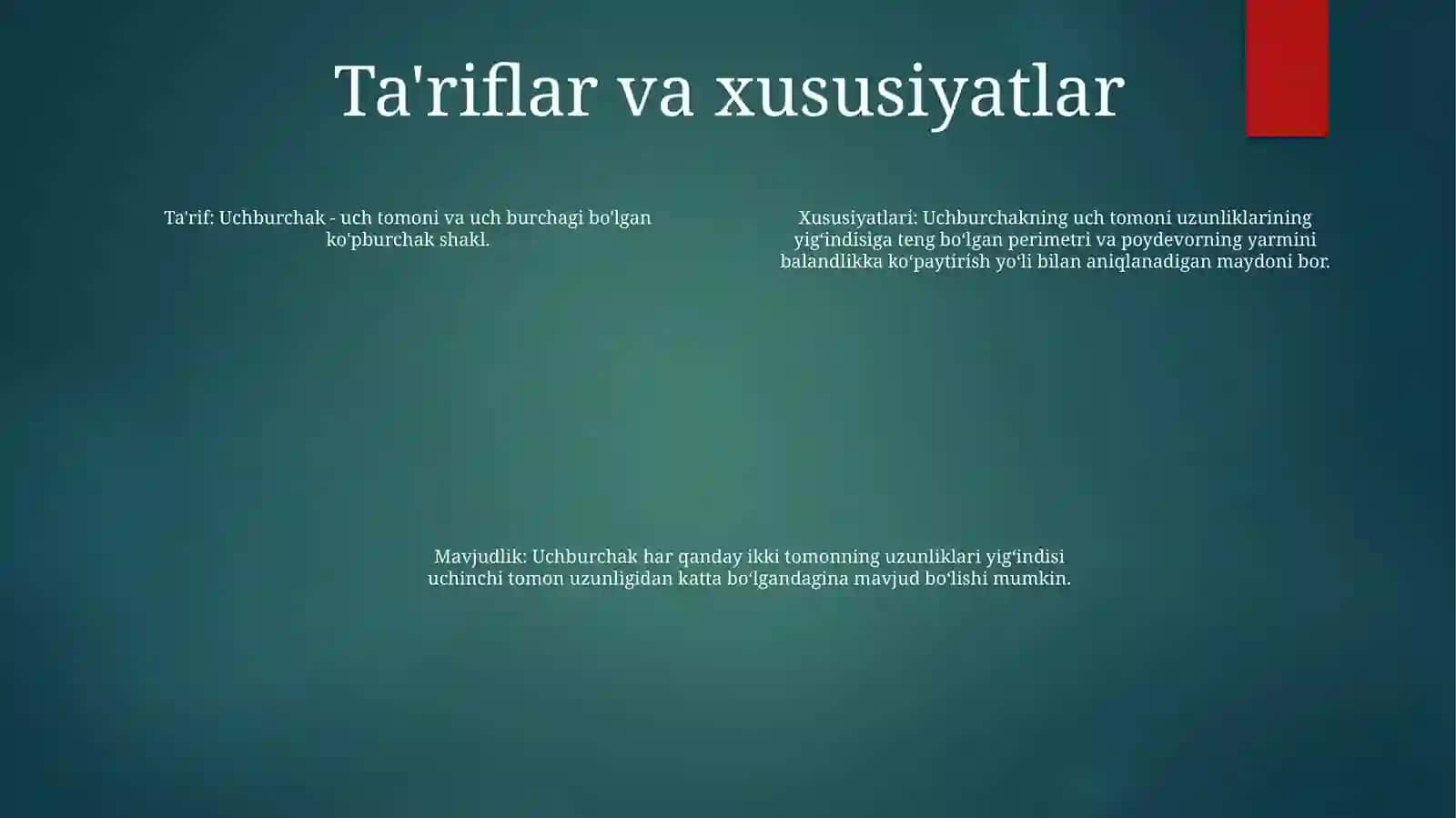 UchburchakMavjudligi 3