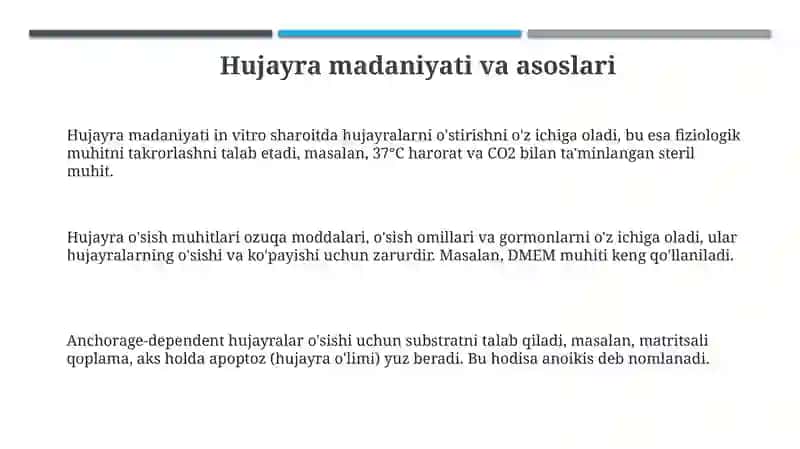 Hujayra muhandisligidagi texnologik jarayonlar 3