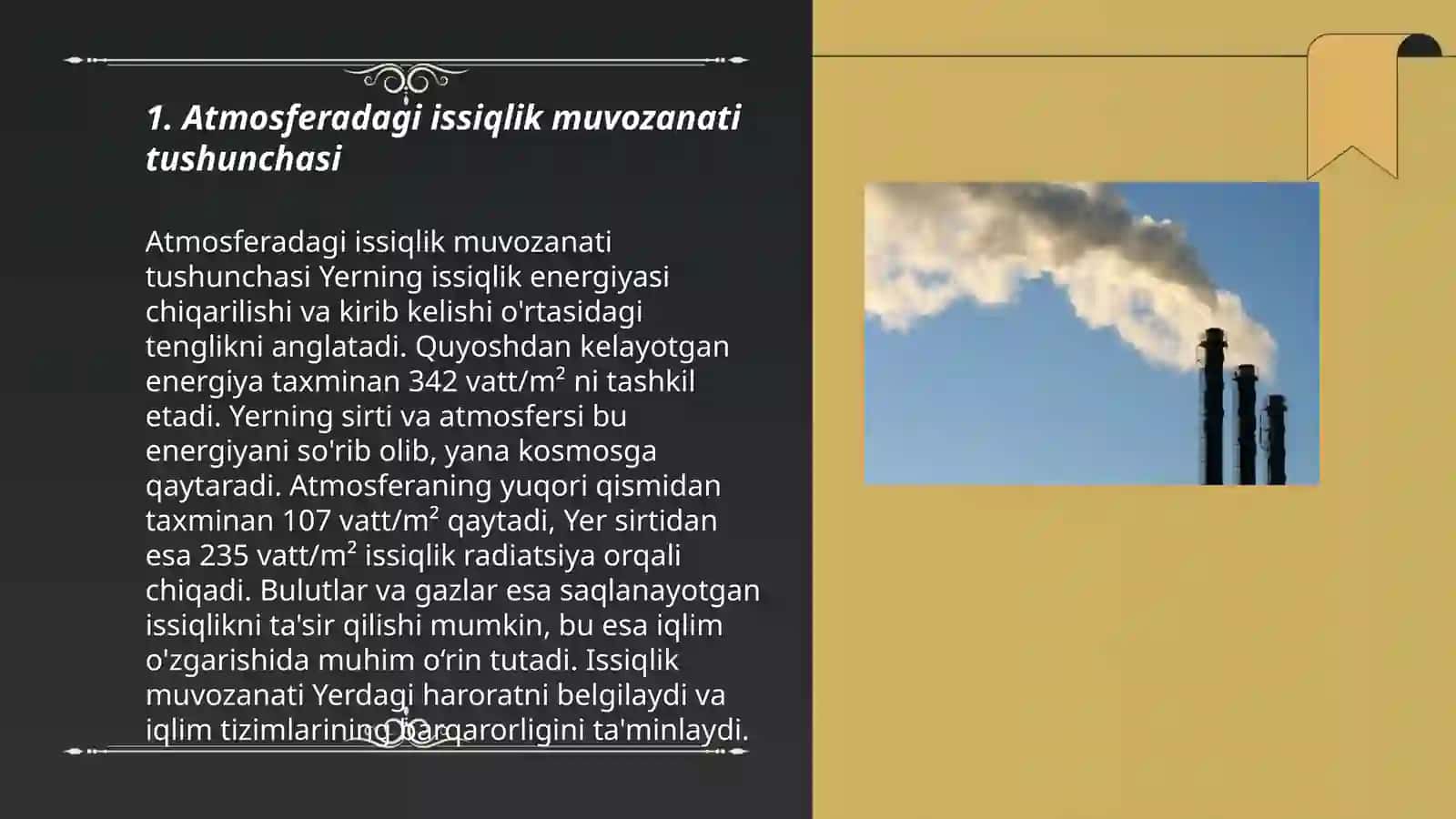 Atmosfreadagi issiqlik muvozanati o’zgarishining sayyora iqlimiga ta’siri, parnik effekti 3