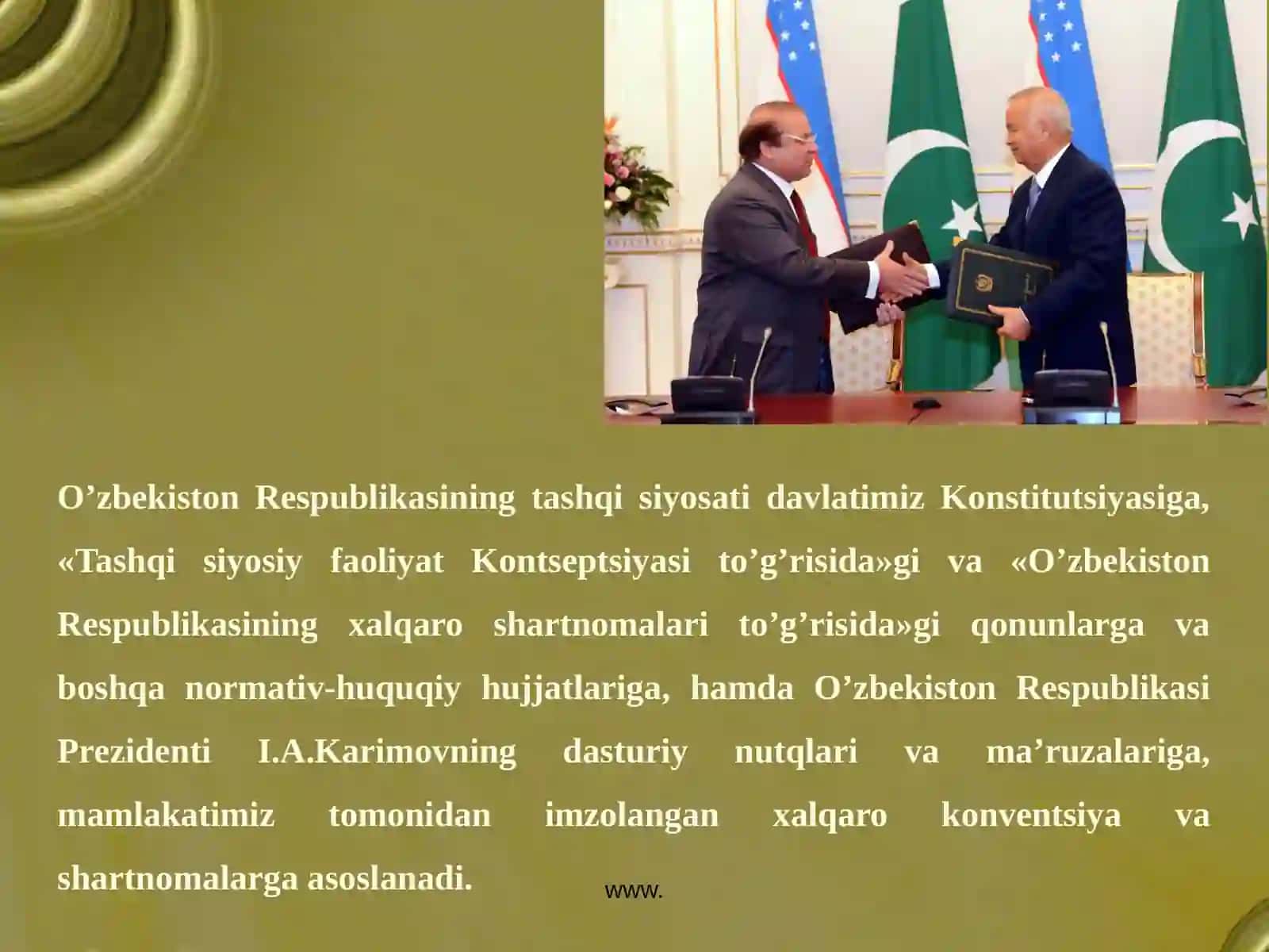 O’ZBEKISTON RESPUBLIKASI TASHQI SIYOSATINING MAQSAD VA VAZIFALARI 3