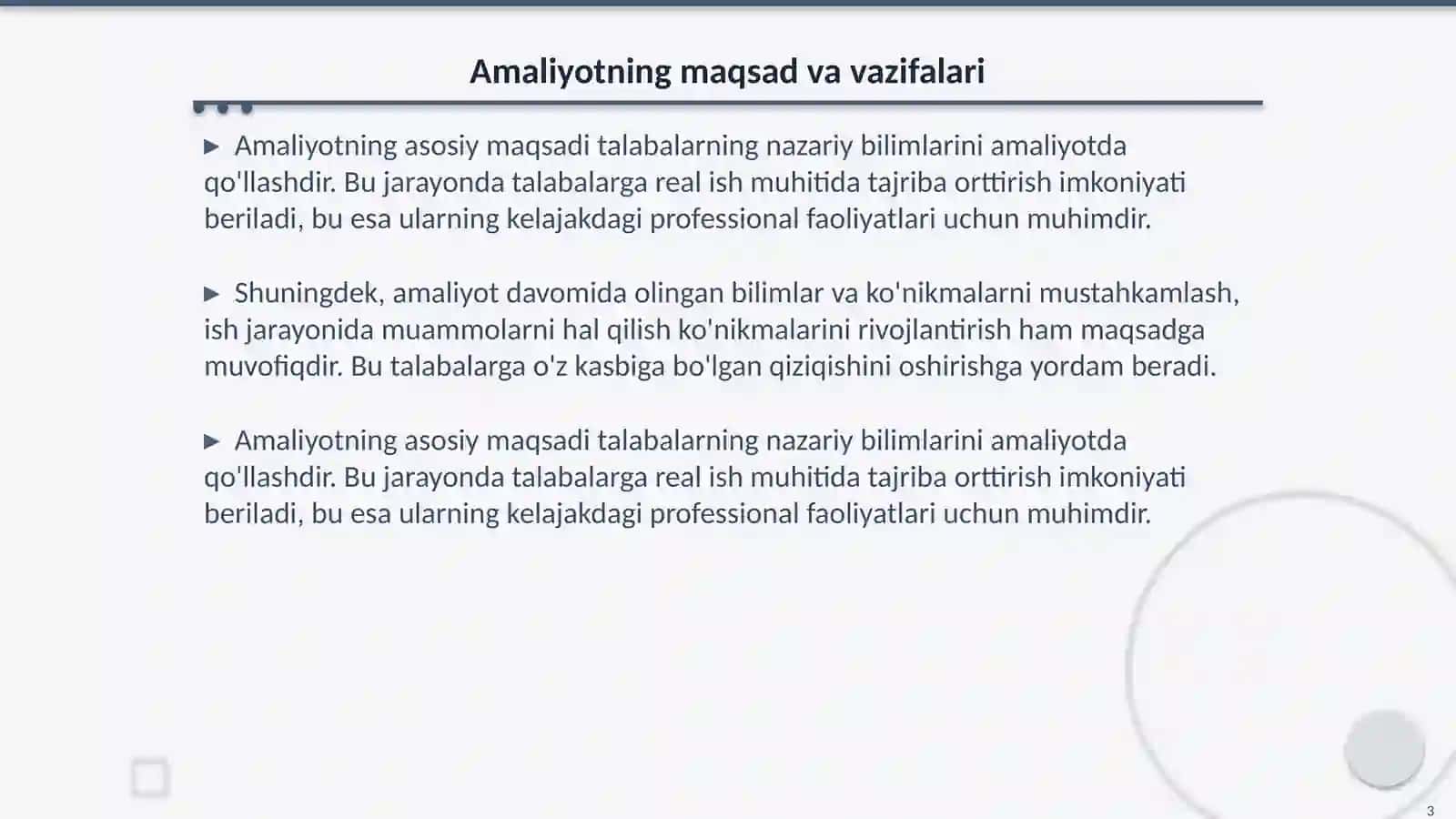 Amaliyot Hisoboti 3
