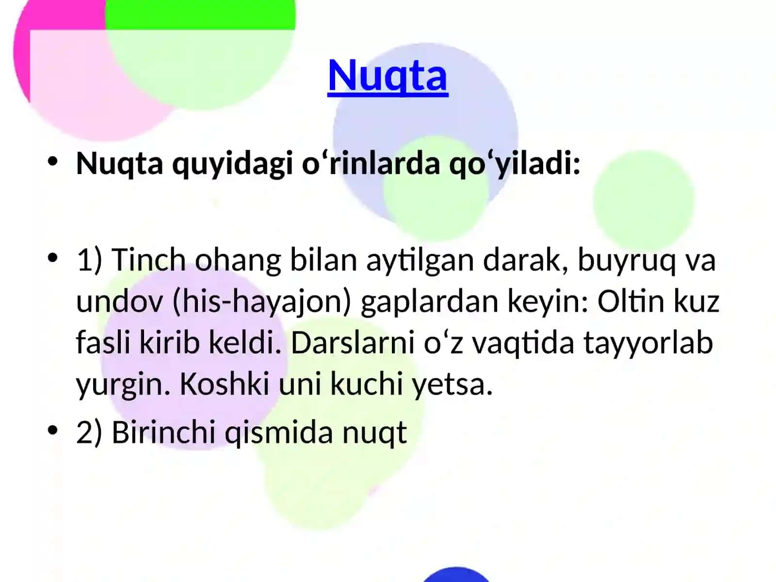 Nuqtatinish belgisi va uning ishlatish 3