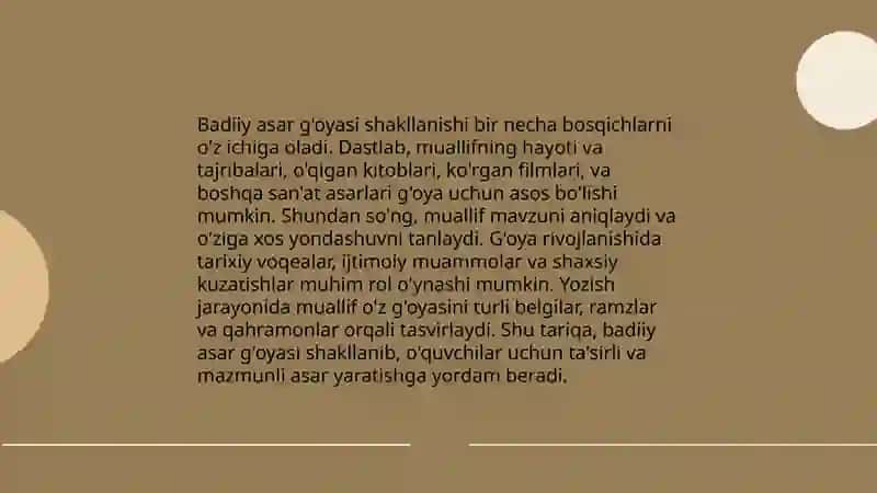 Badiiy asar g'oyasi 3