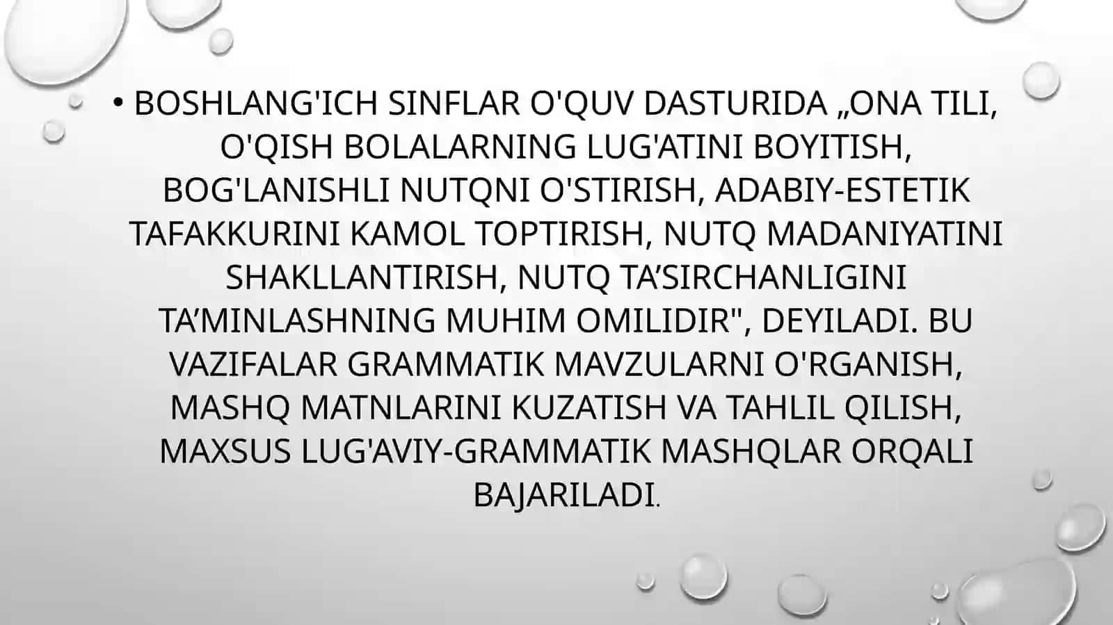 ONA TILIDAN BILIM, KO‘NIKMA VA MALAKALARNI TEKSHIRISH 3