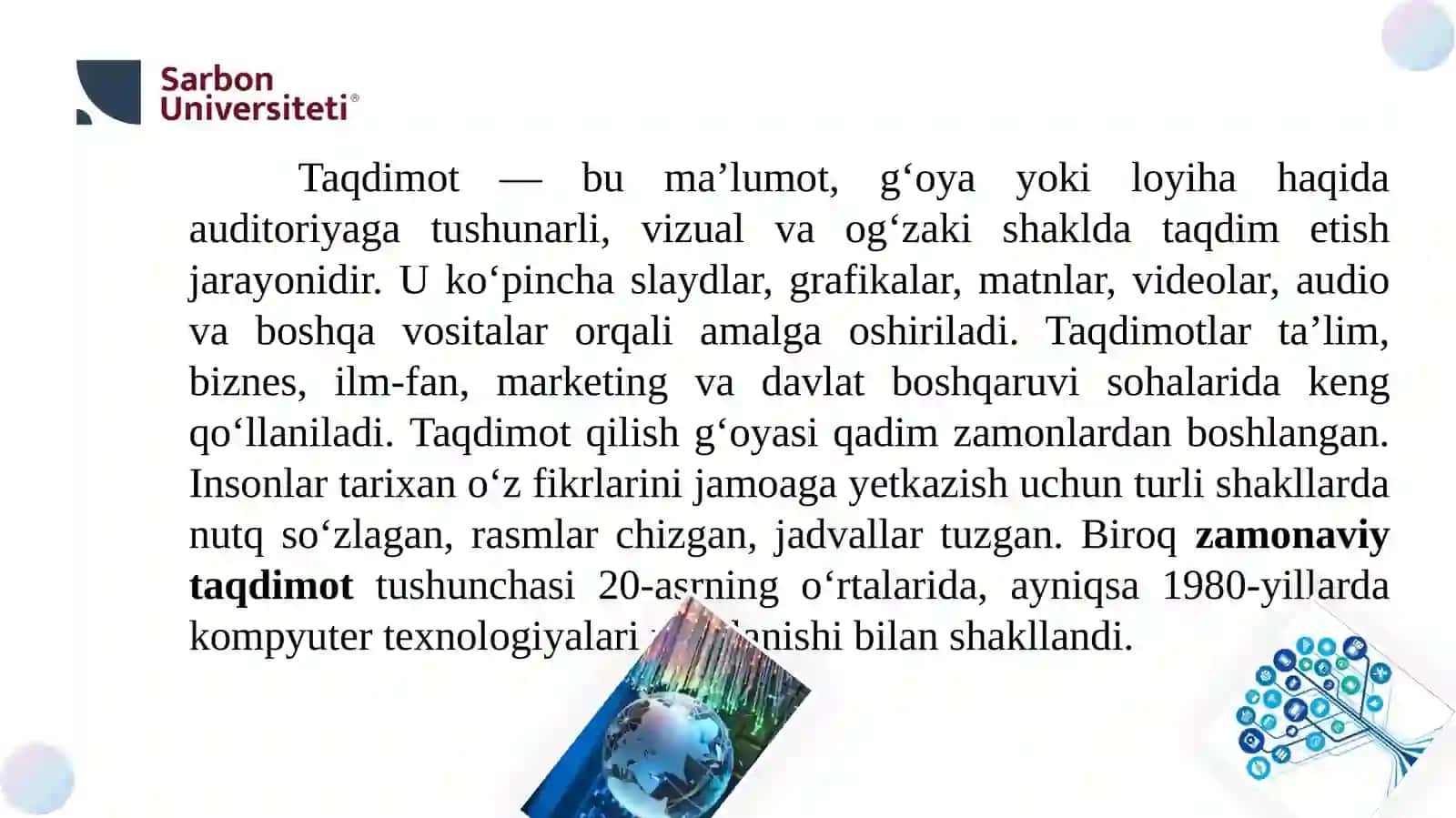 Zamonaviy taqdimot texnologiyalariningevolyutsiyasi va tendensiyalari 3