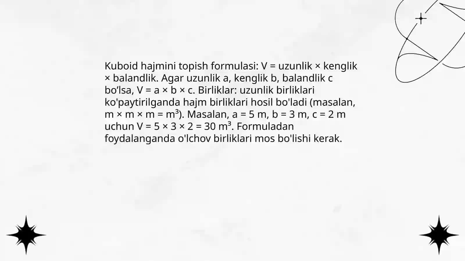 Kuboid va kubning hajmini topish 3