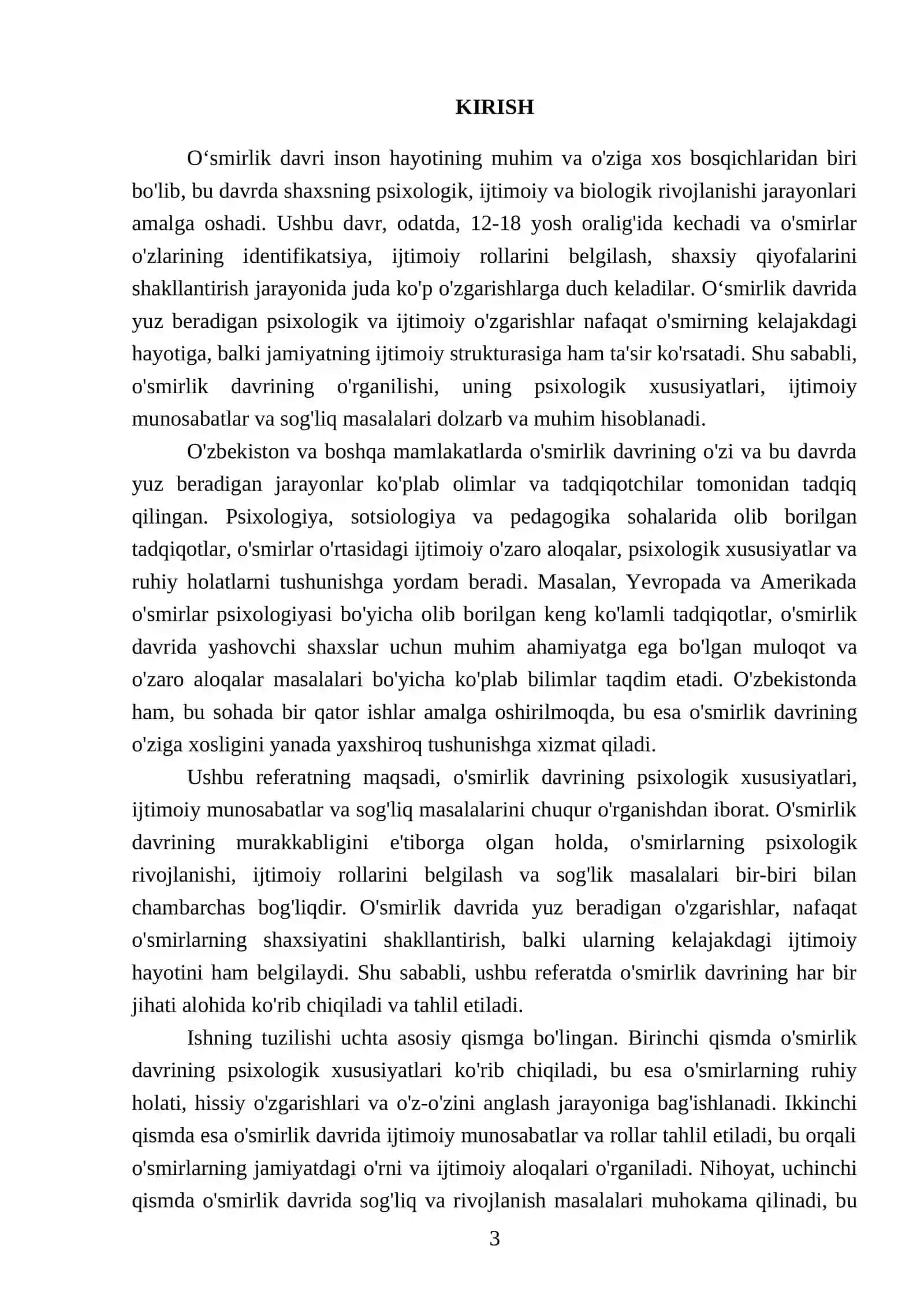 Oʻsmirlik davri 3