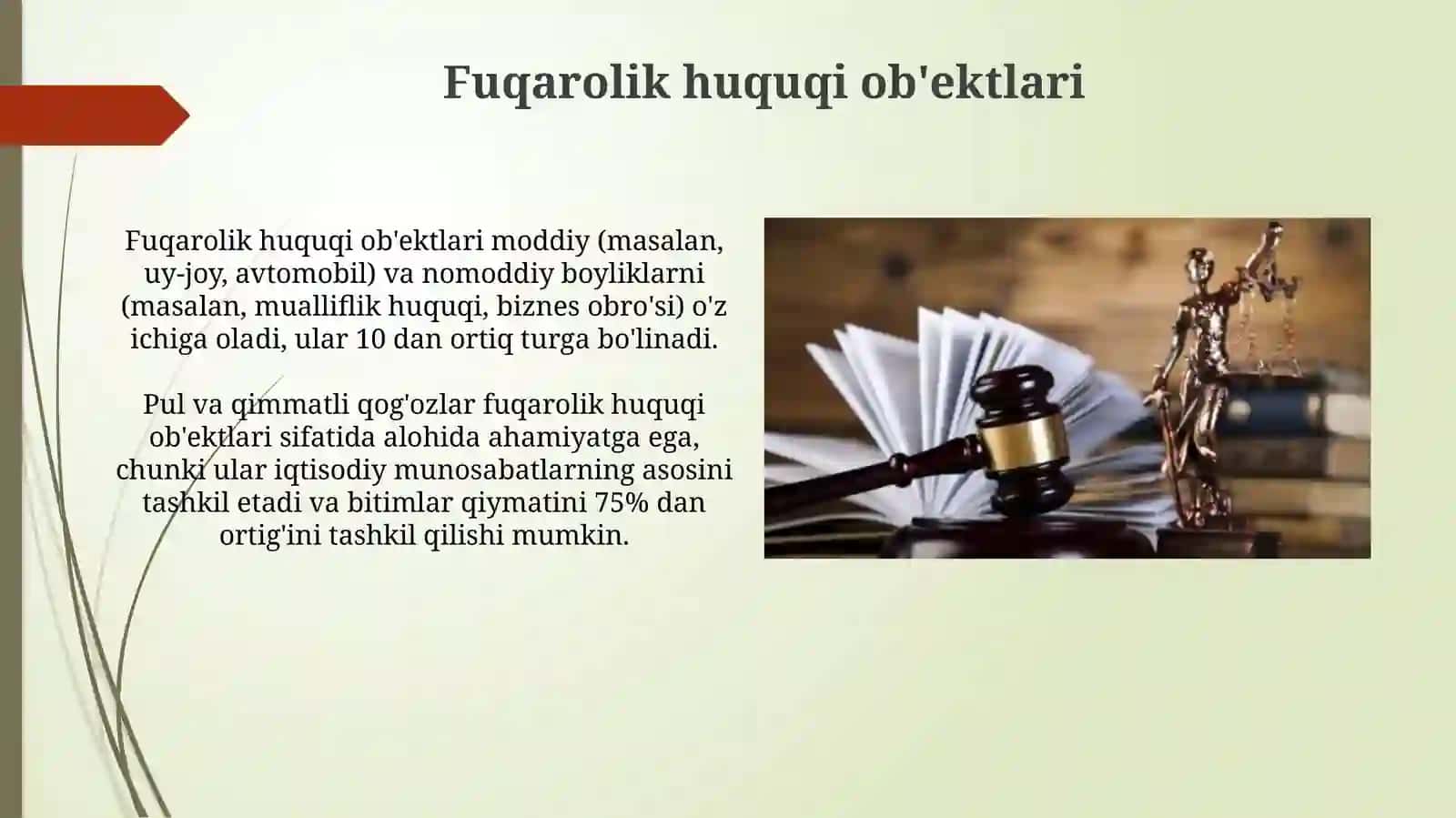 Fuqarolik huquqining obyektlari 3
