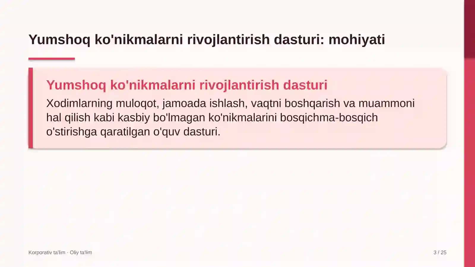 elchixonalarda yumshoq ko'nikmalarni rivojlantirish dasturi 8581 3