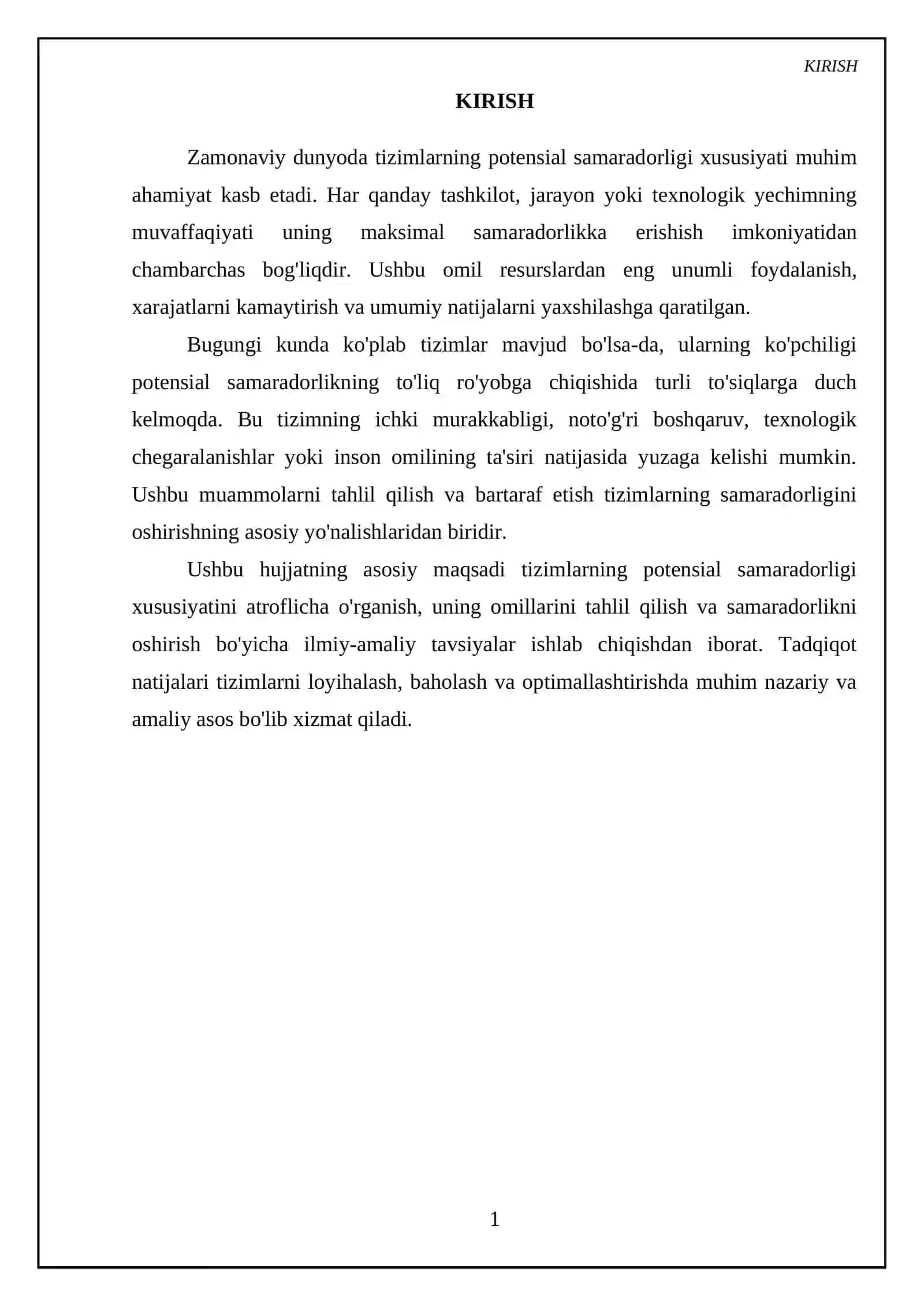 Tizimlarning potensial samadorligi xususiyati 3