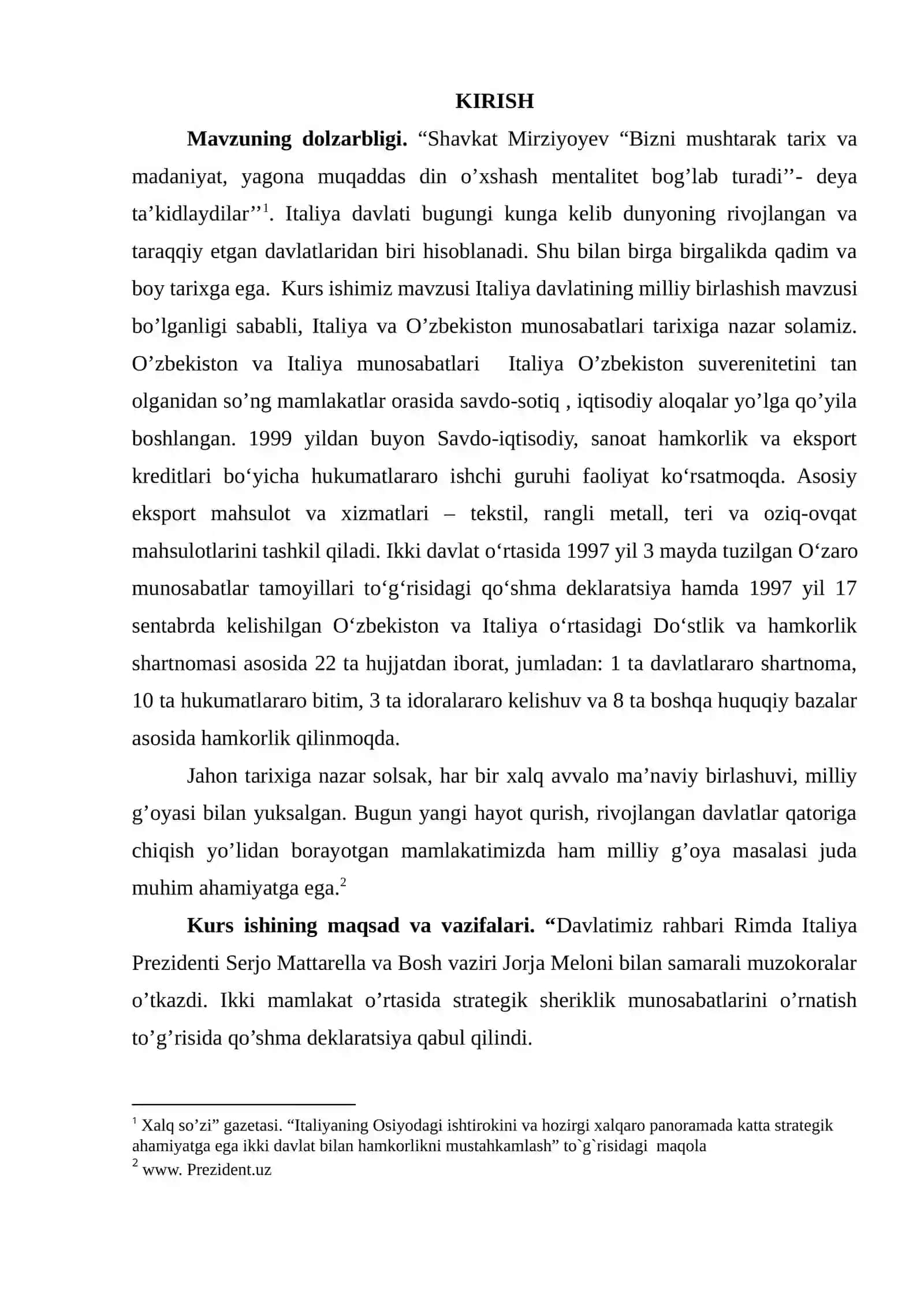 ITALIYA DAVLATINING MILLIY BIRLASHISHI 3