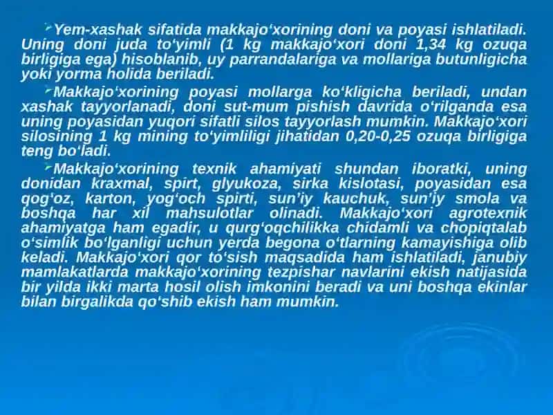 Makkajo‘xori ahamiyati, biologiyasi va yetishtirish texnologiyasi 3