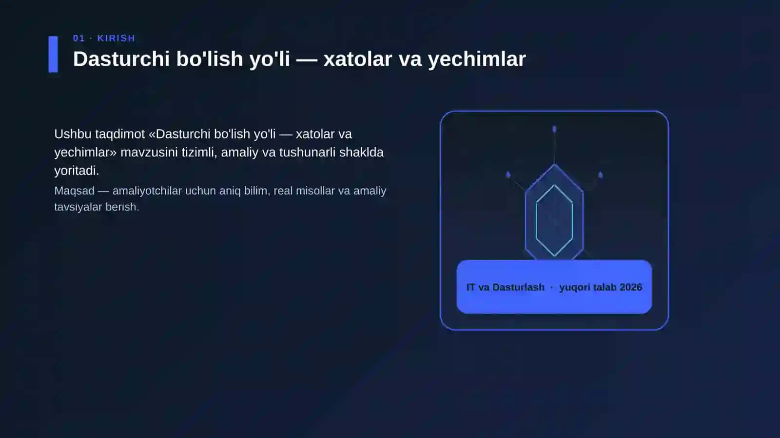 Dasturchi bo'lish yo'li — xatolar va yechimlar 3