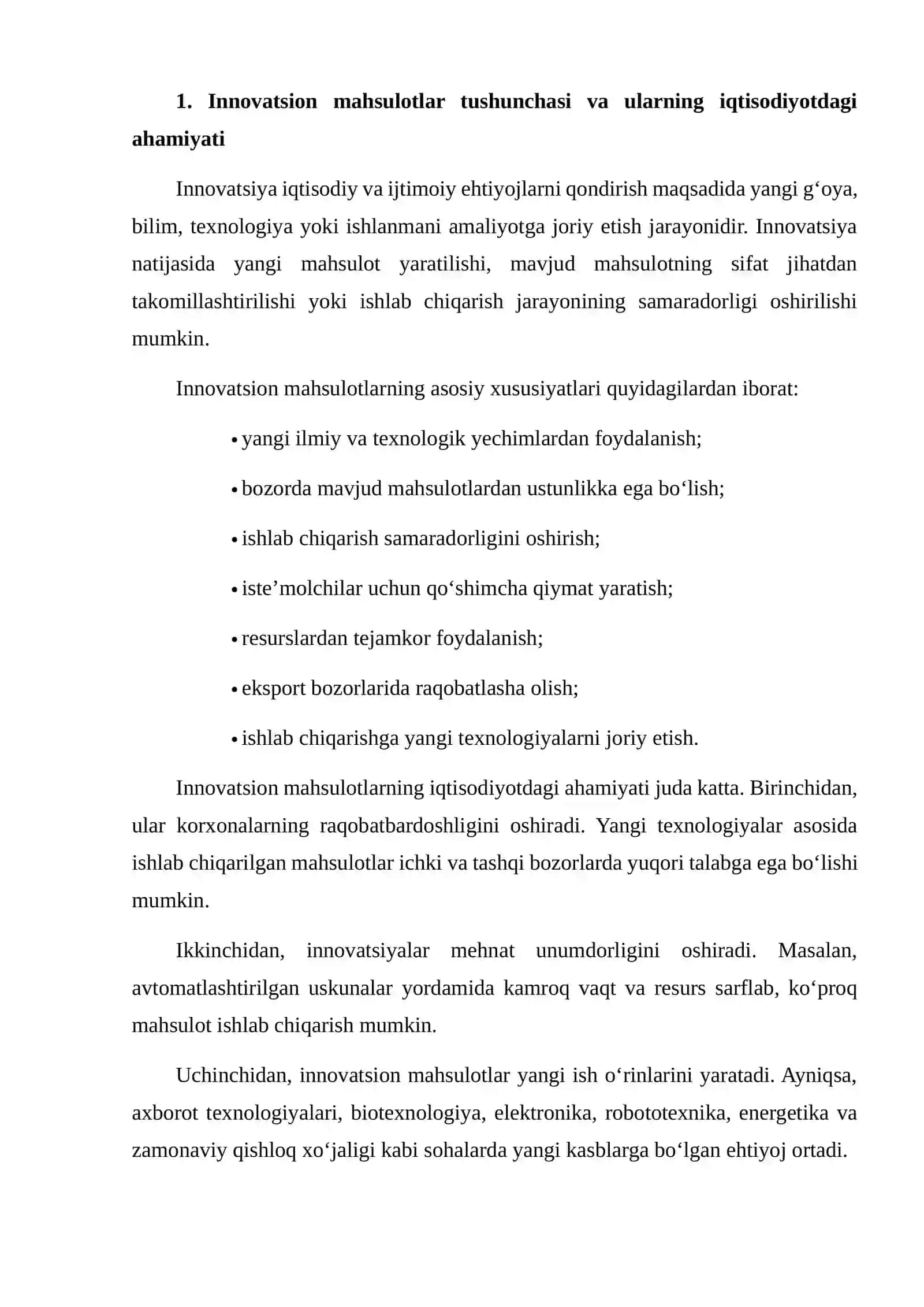 Innovatsion mahsulotlar ishlab chiqarish hajmini oshirish yo'llari 3