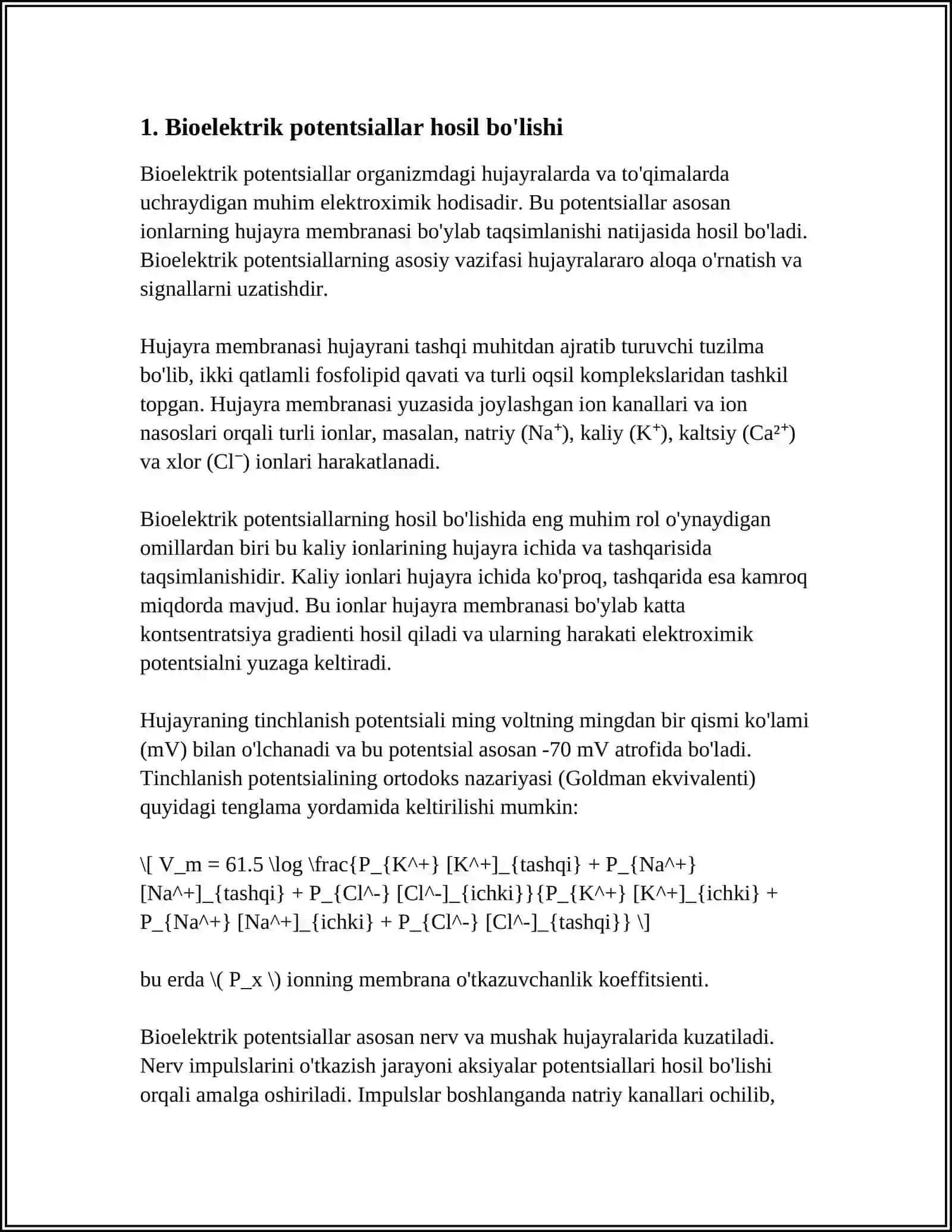 QOʻZGʻALUVCHAN TOʻQIMA (BEZ)LARDA BIOELEKTRIK HODISALAR 3