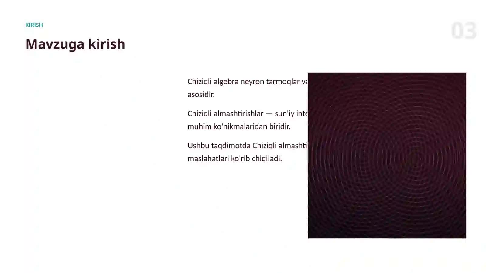 Chiziqli algebra va AI 3
