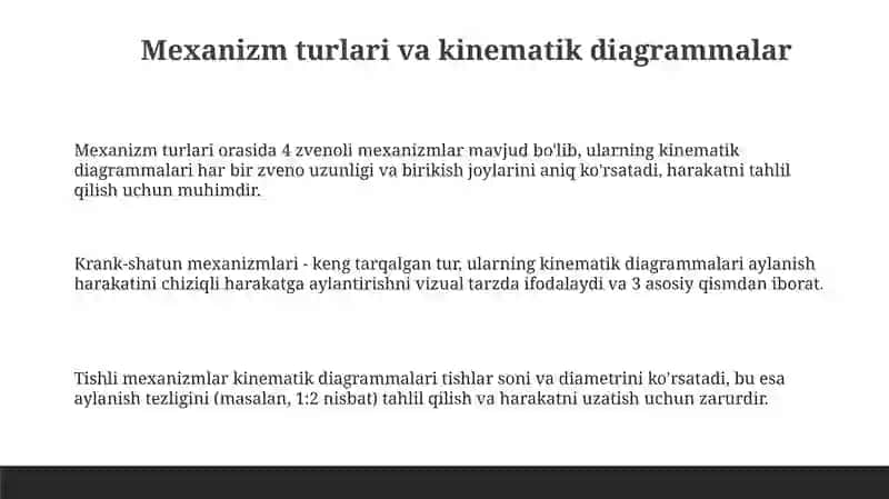 Mexanizmlar tezligi va tezlanishi 3