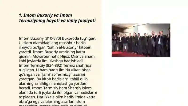 Imom Buxoriy va Imom Termiziyning hadis ilmiga qo’shgan hissalarini qiyosiy tahlili 3