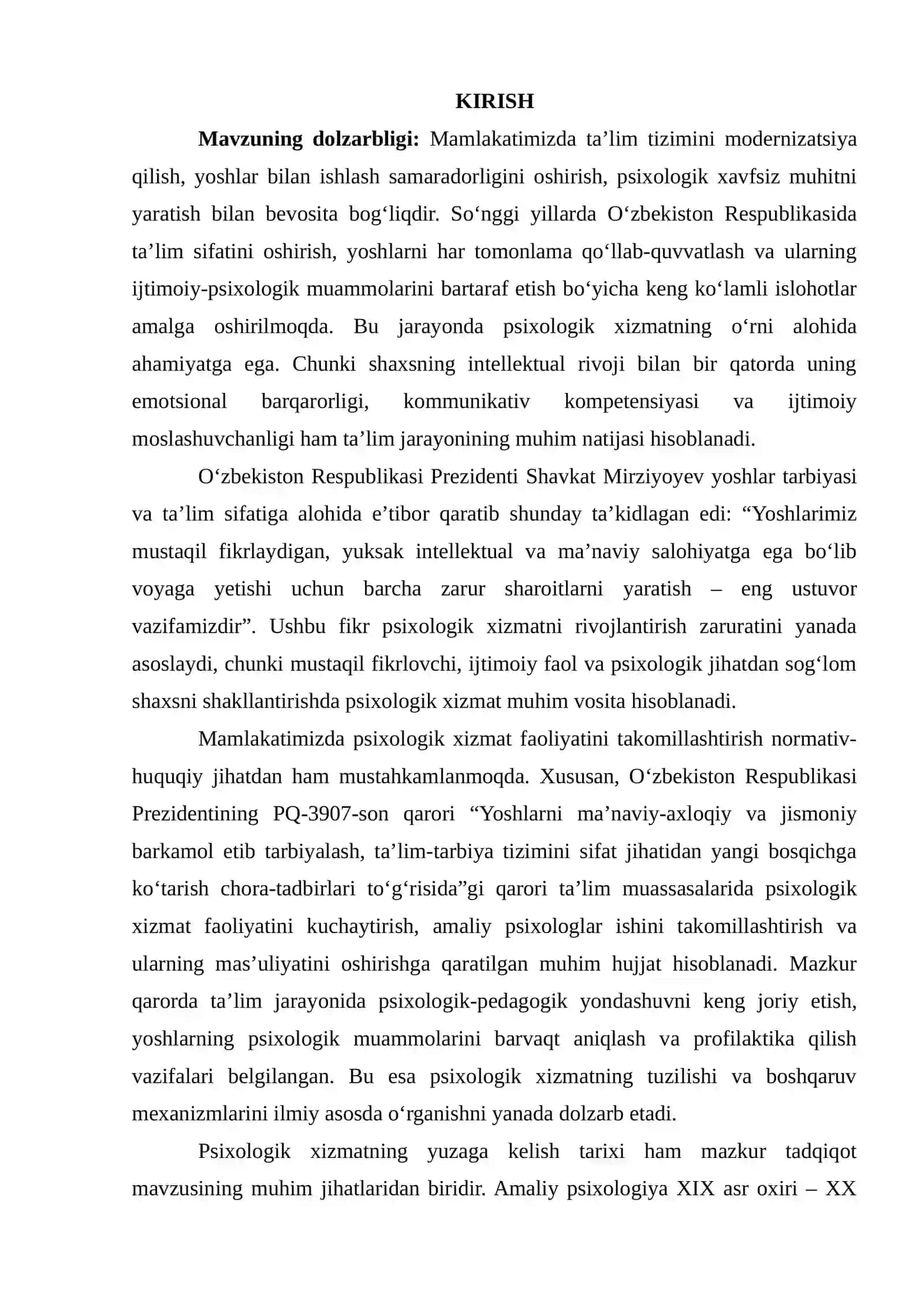 PSIXOLOGIK XIZMAT TUZILISHI VA UNI BOSHQARISH. PSIXOLOGIK XIZMATNING YUZAGA KELISH TARIXI 3