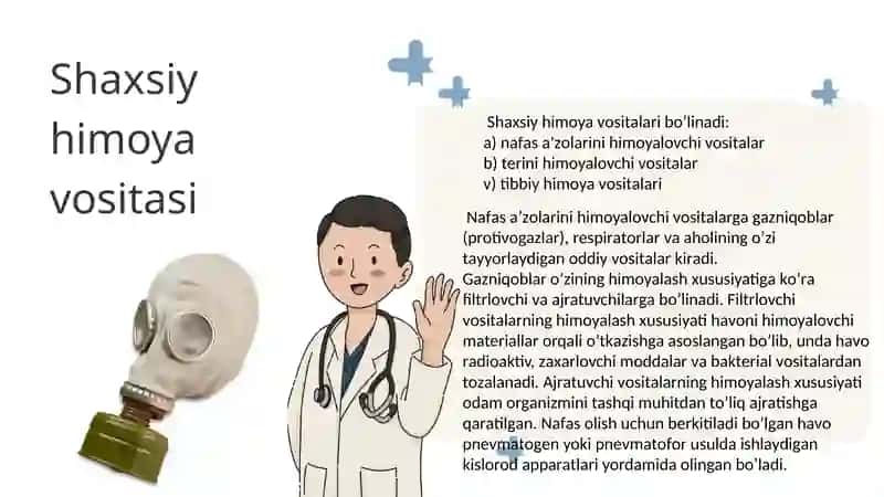 Shaxsiy himoya vositalari, maxsus vositalar, shaxsiy tibbiy vositalar va ulardan foydalanish 3