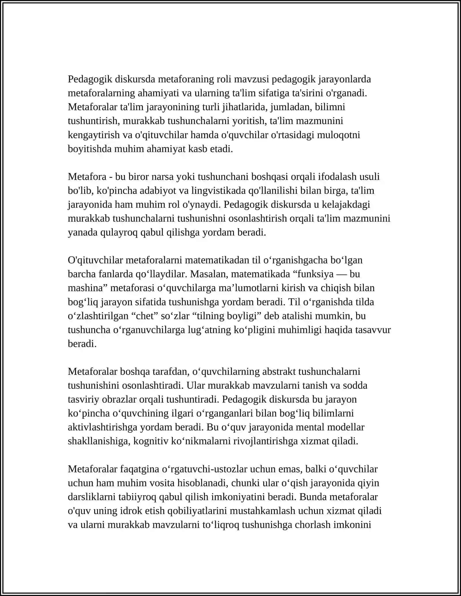 PEDAGOGIK DISKURSDA METAFORA VA OBRAZLILIK 3