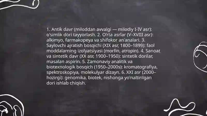 Hozirgi zamon farmatsevtik kimyo fanining rivojlanish tarixi 3