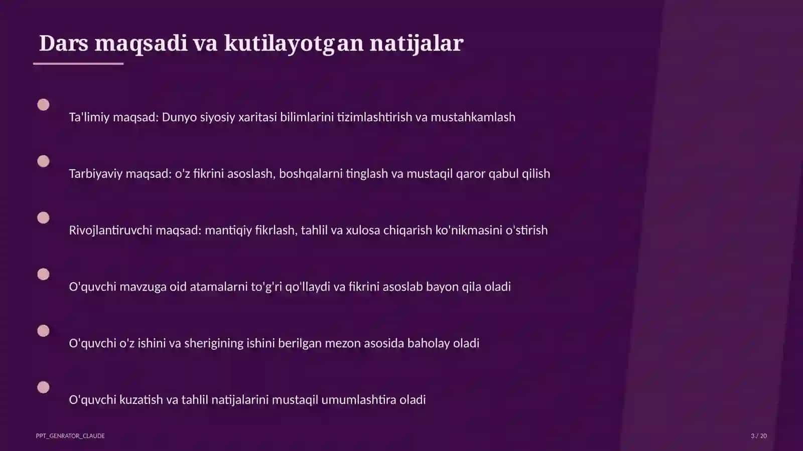 Dunyo siyosiy xaritasi (10-sinf) 3