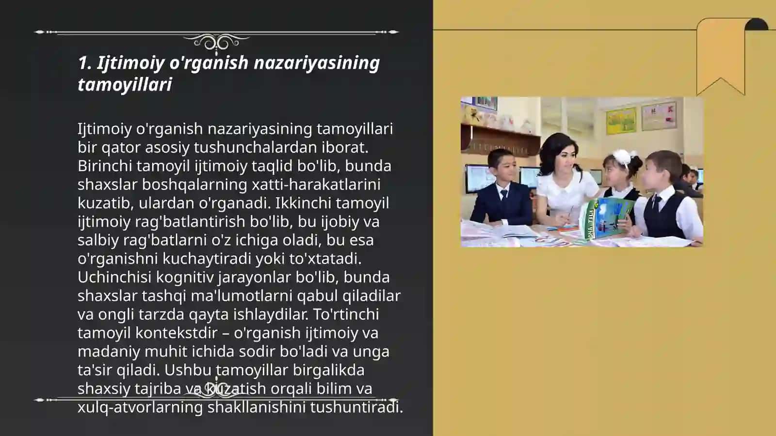 Ijtimoiy o'rganish nazariyasining tamoyillari 3