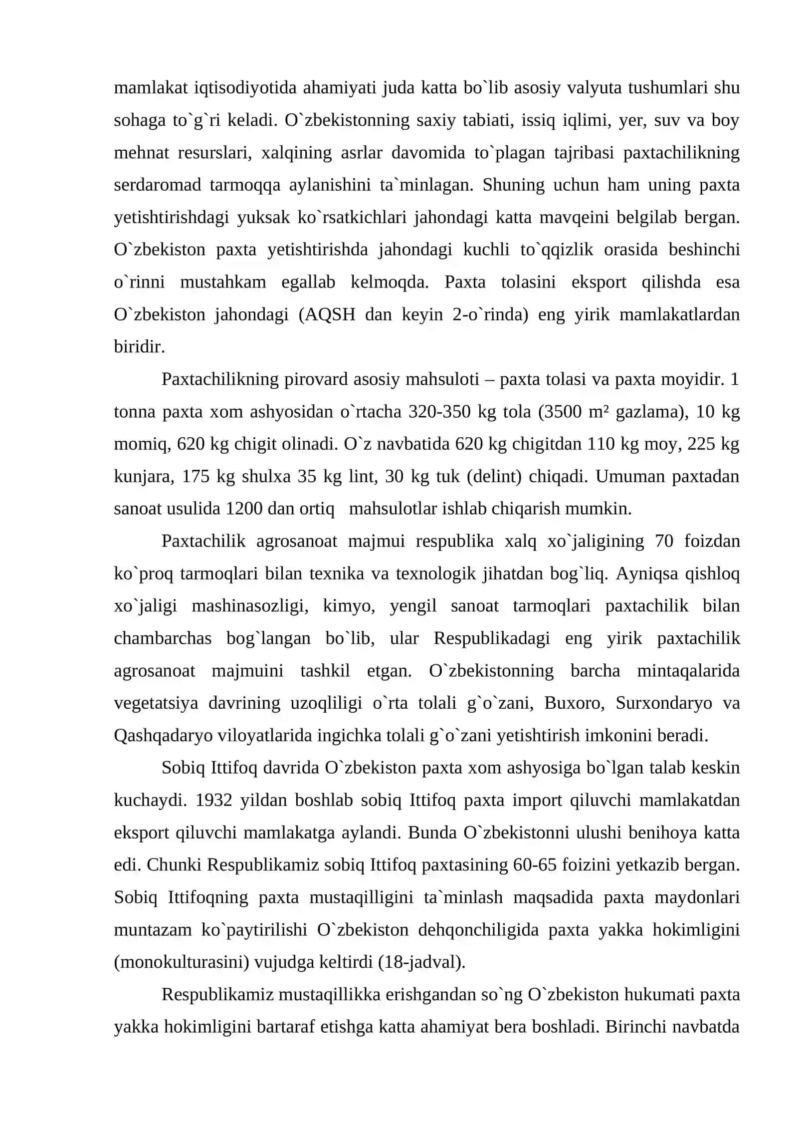 Mamlakatimizda dehqonchilik tarmoqlarining hozirgi rivojlanish holati va uni yanada rivojlantirish bo‘yicha amalga oshirilayotgan islohotlar 3