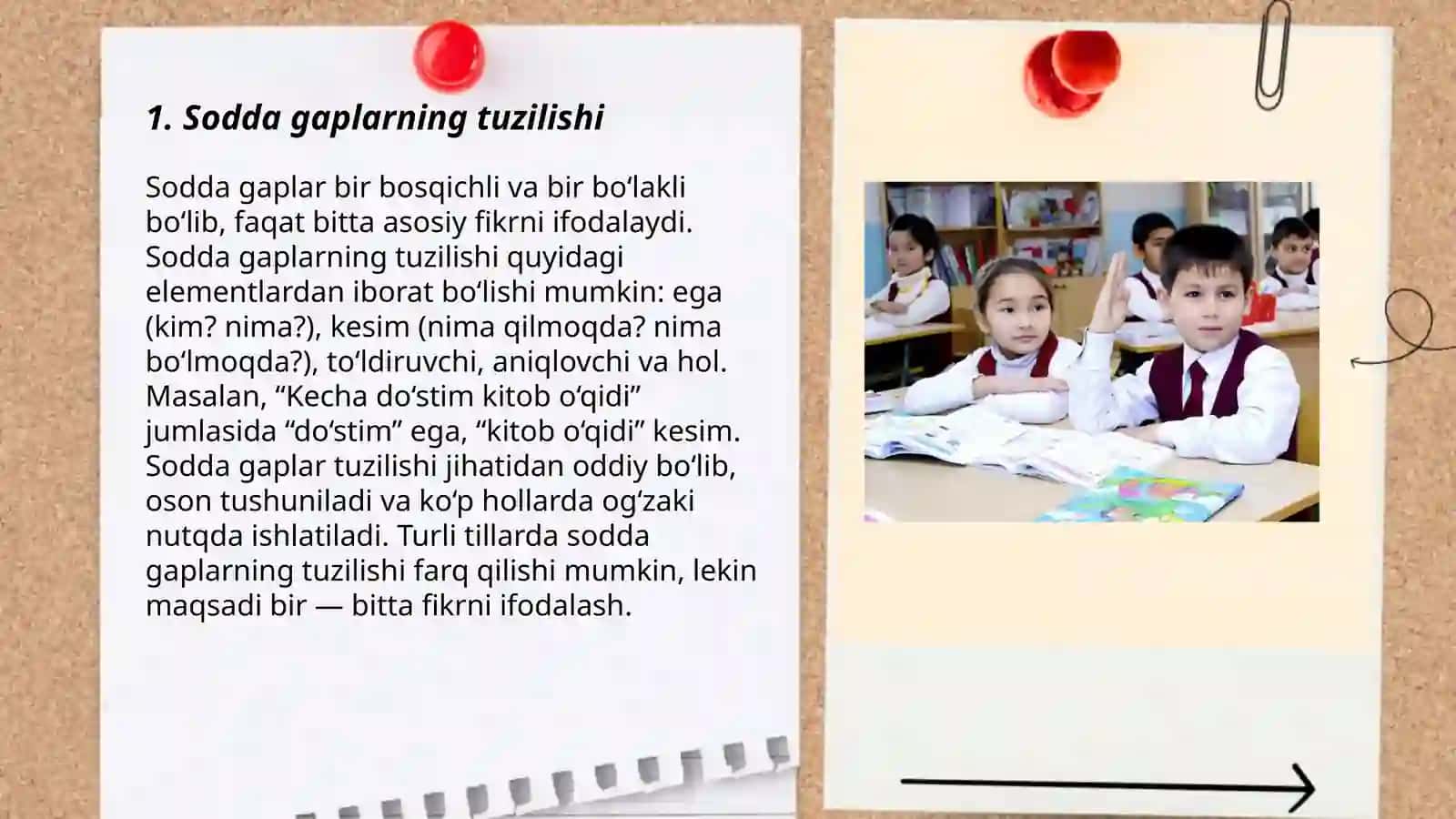 9-sinf ona tili darsida, sodda va qo'shma gaplar mavzusi bo'yicha 3 ta metod qo'llab dars ishlanma taqdimoti 3