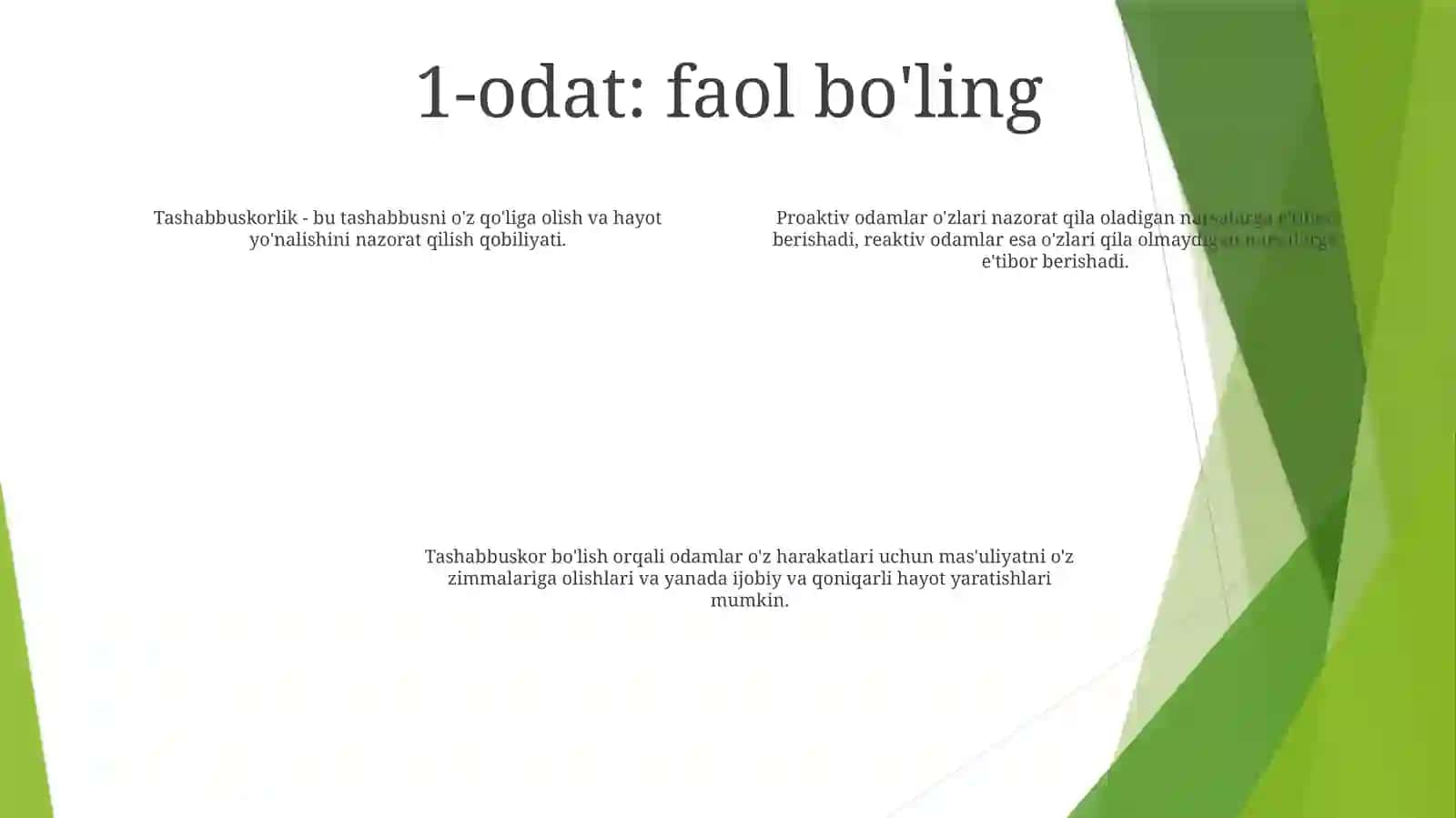 Muvofaqqiyatli Insonlarning 7 Kònikmasi 3
