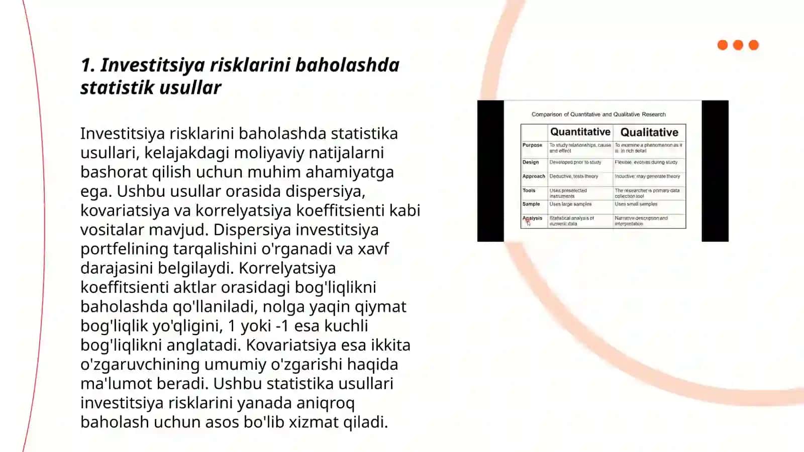 Statistik va matematik usullarni qo‘llash 3