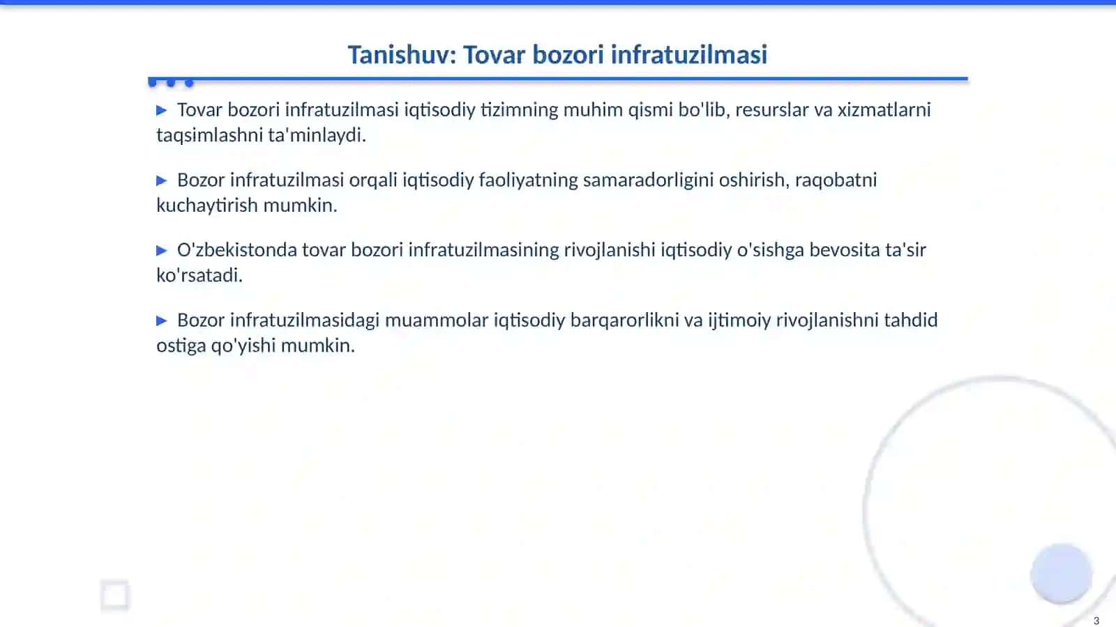 Tovar Bozori Infratuzilmasini Rivojlantirish Muammolari 3