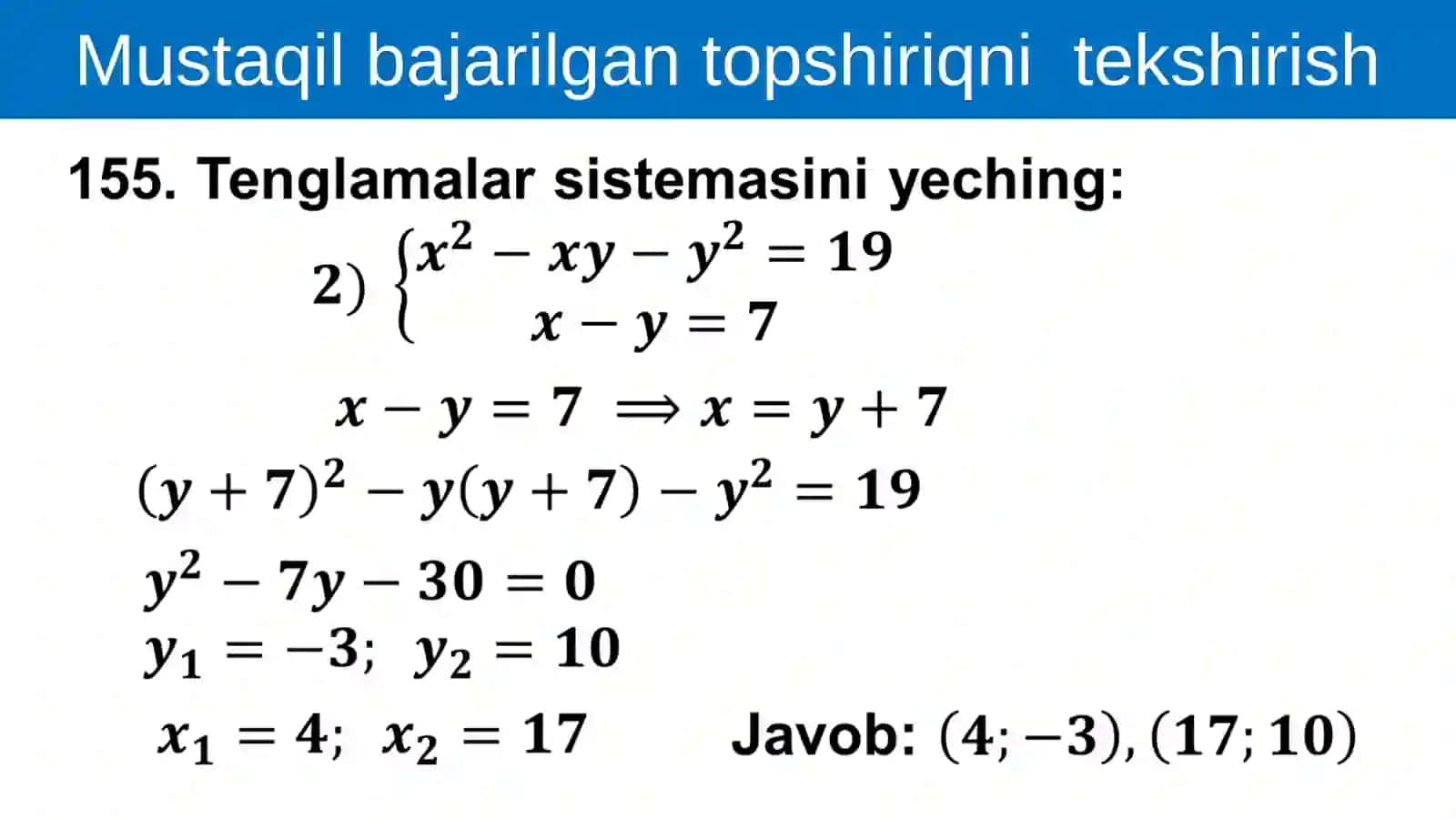 Tenglamalar sistemasini yechishni turli usullari 3