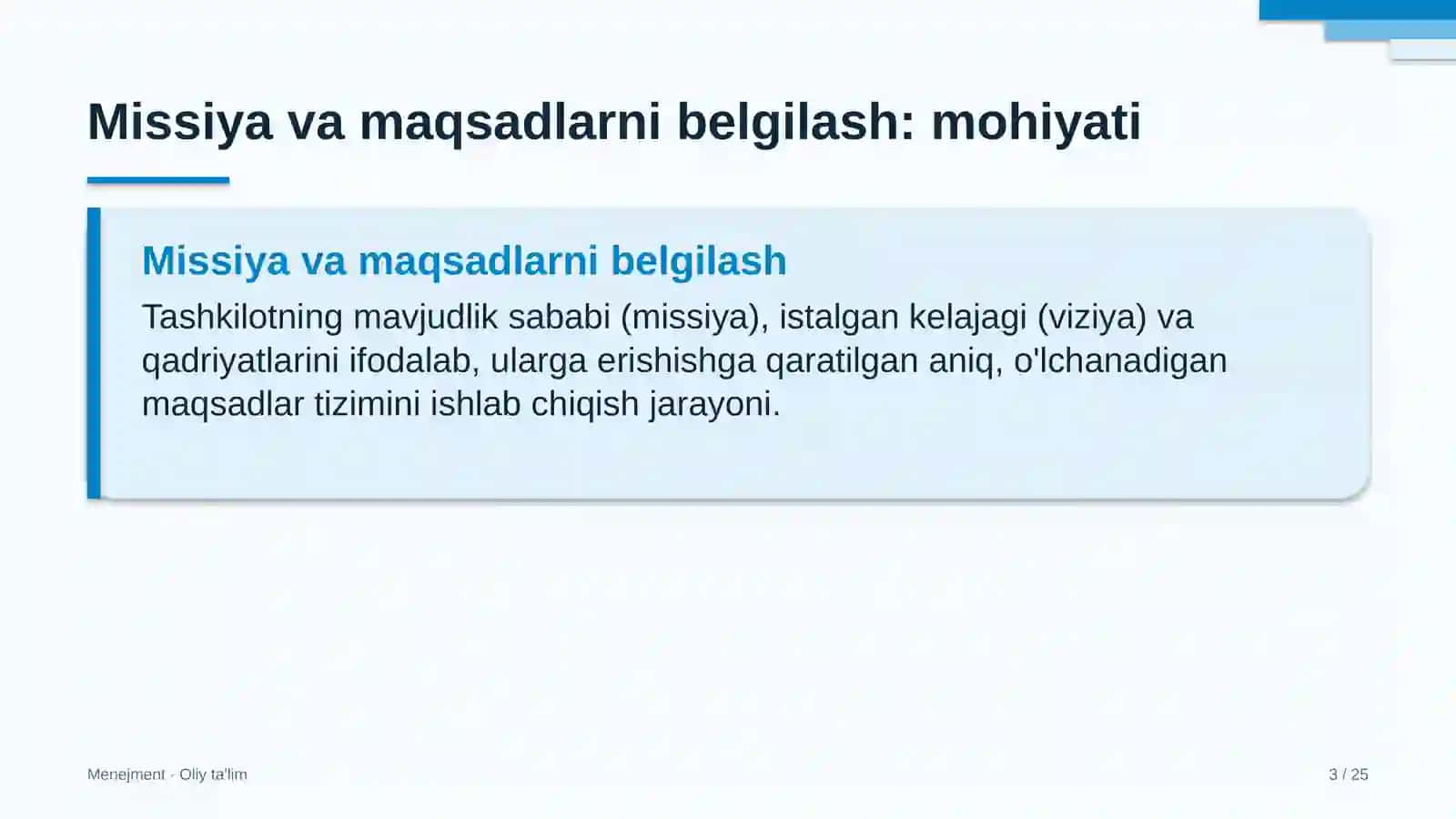 ta'lim turizmida tashkilotning missiyasi va maqsadlarini belgilash 8120 3