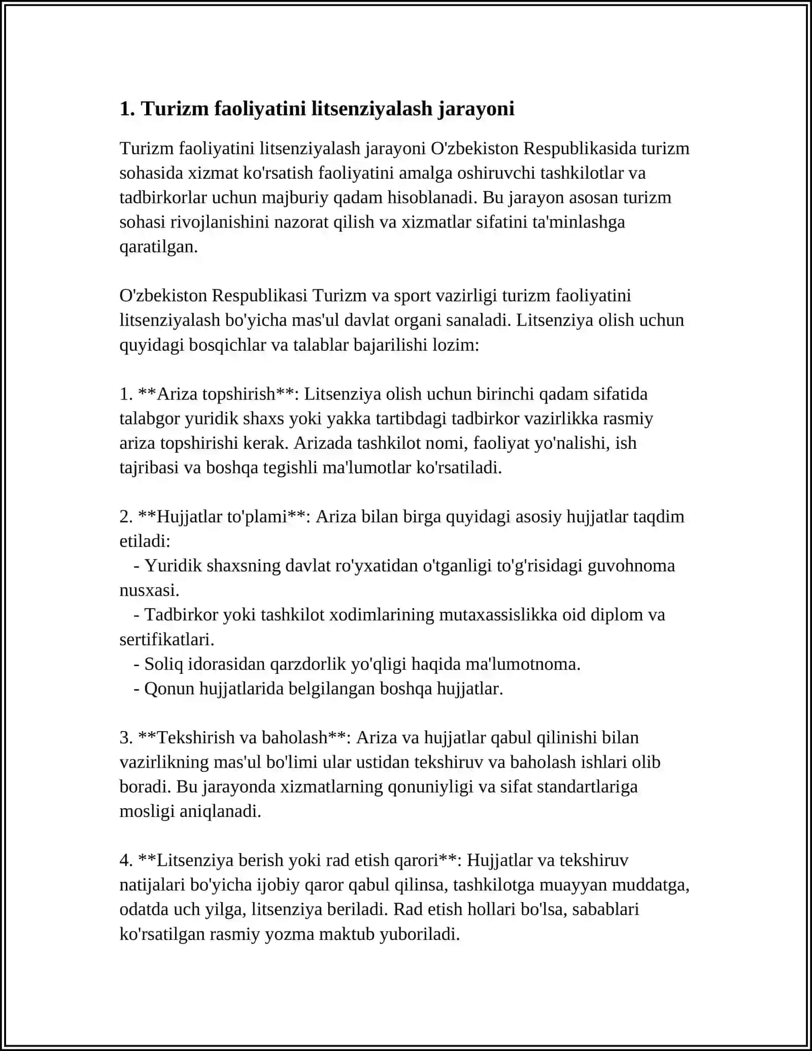 TURIZM FAOLIYATINING DAVLAT TOMONIDAN NAZOARAT QILINISHI 3