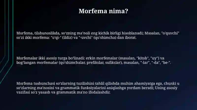 Morfema. Morfema turlari 3