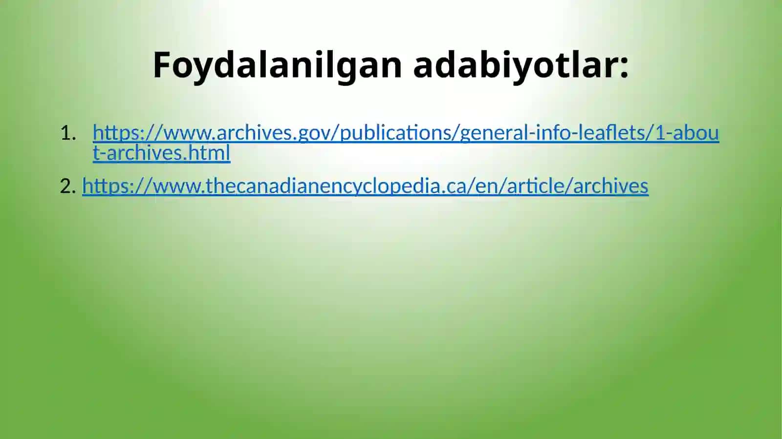 JAHON ARXIVLARI TARIXI 3