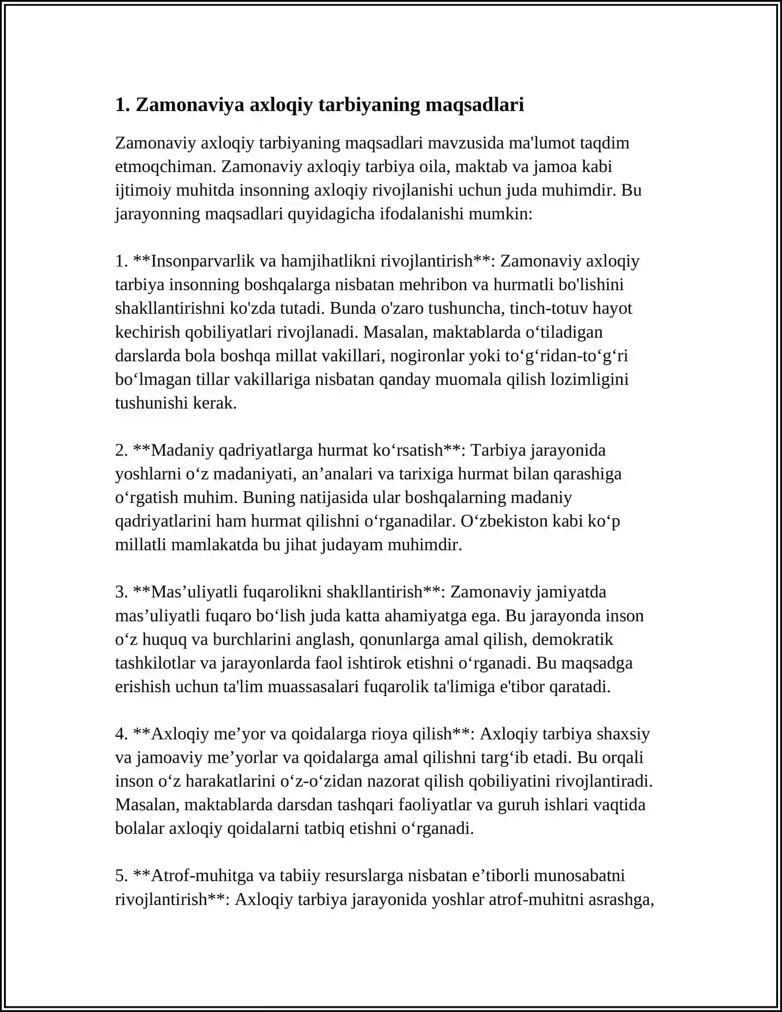 ZAMONAVIY AXLOQIY TARBIYANING YUTUQLARI VA KAMCHILIKLARI 3
