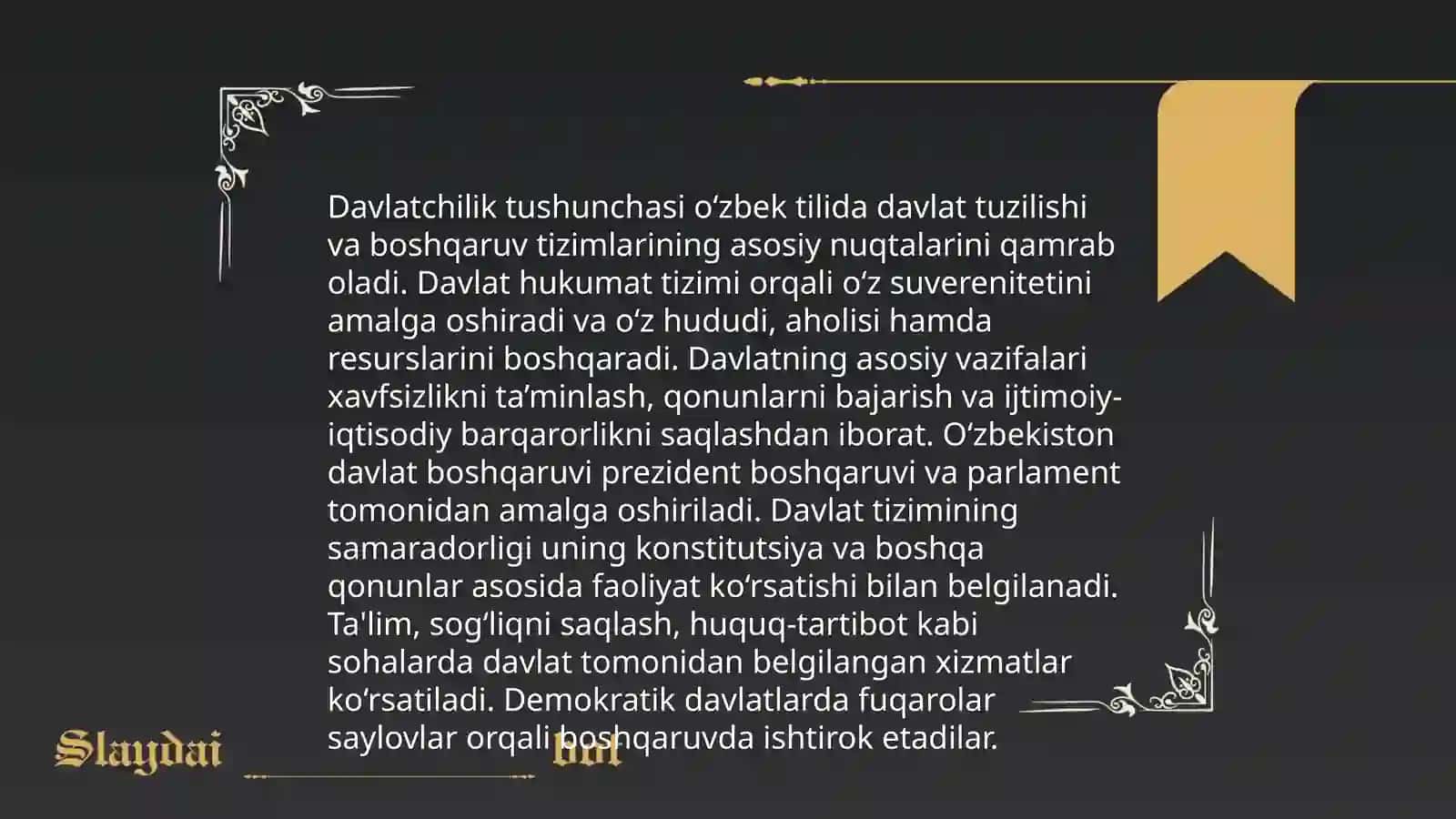 Davlatchilik tushunchasi va uning kelib chiqishi Boshqarish asoslarining shakllanishi 3