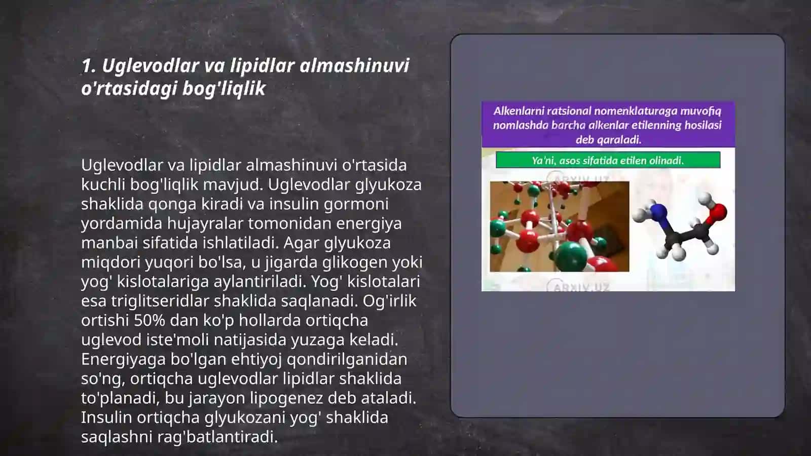 Uglevodlar,yog'lar va aminokislotalar almashinuvi o'rtasidagi bog'liqlik 3