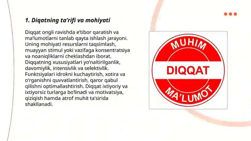 Diqqatning taʼrifi va mohiyati 3